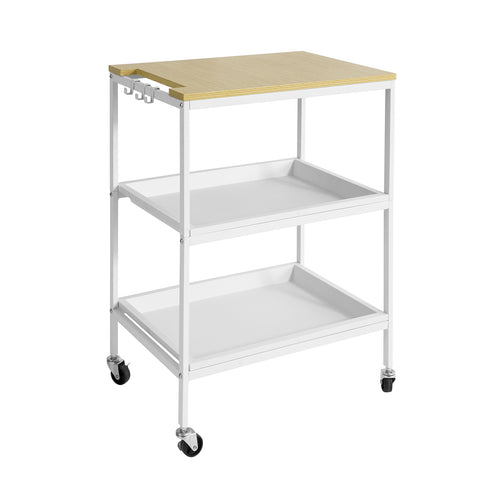 sobuy kitchen trolley beliefs dining room peninsula svw13 w it undermount sink butcher block