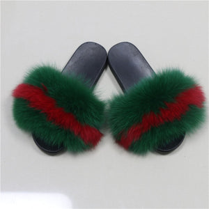 green and red fur slides