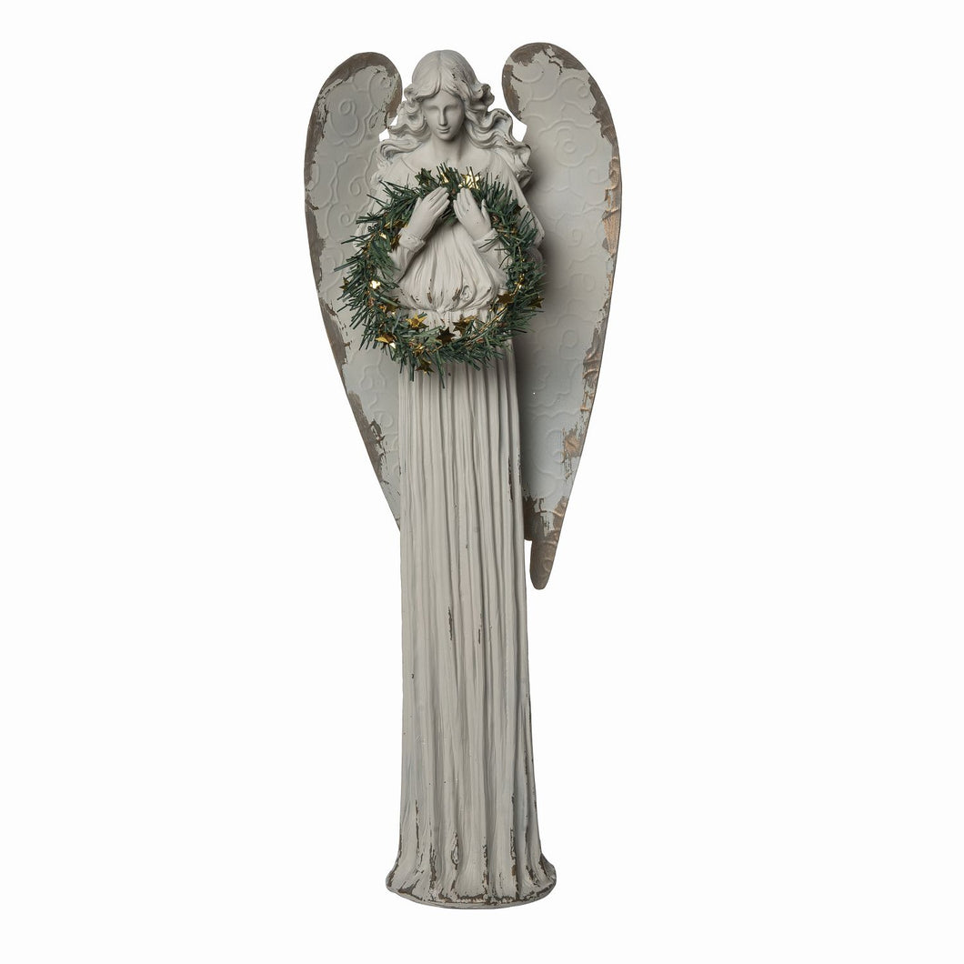 Transpac Resin Glitz Wreath Angel Figurine