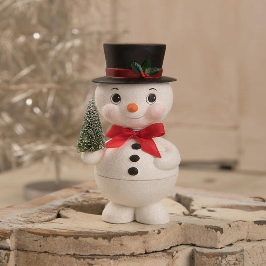 Pastel Candy Cane Snowman with Tree