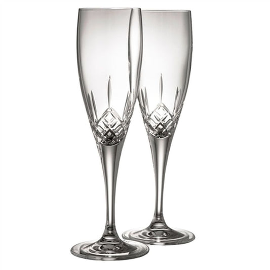 Galway Longford Stemware Flute Champagne Pair