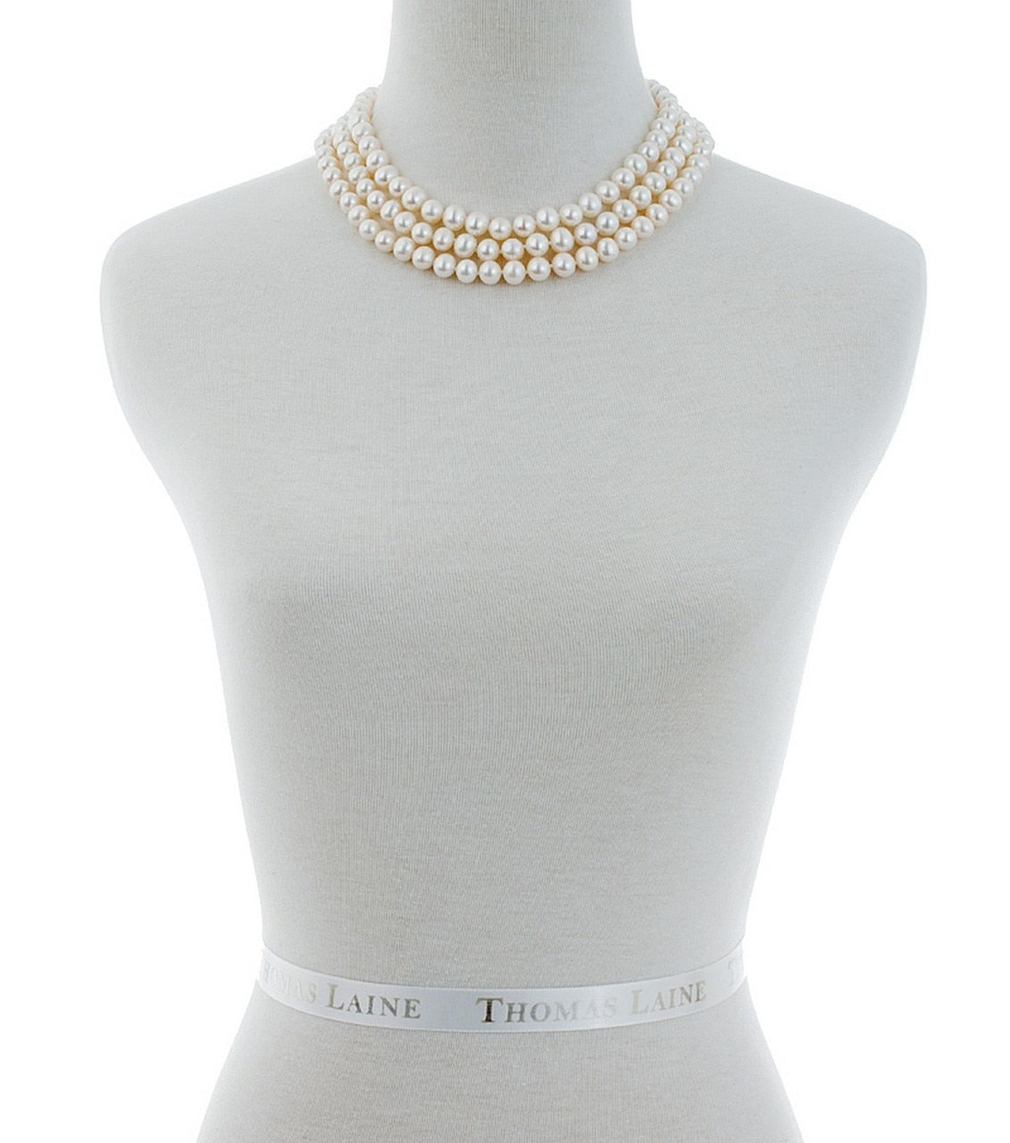 Three Strand Cultured Freshwater Pearl Necklace | Thomas Laine Jewelry