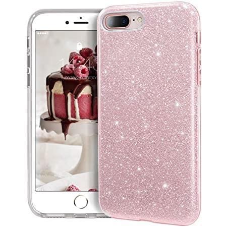 Clear Pink Glitter Protective Phone Case - Fits iPhone 6/7/8/SE