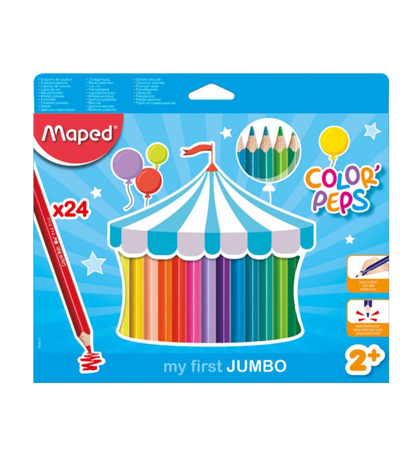 Crayons à cire MAPED Color'peps My baby crayon 29mm (+1 ans) en Blister 6  couleurs ALL WHAT OFFICE NEEDS