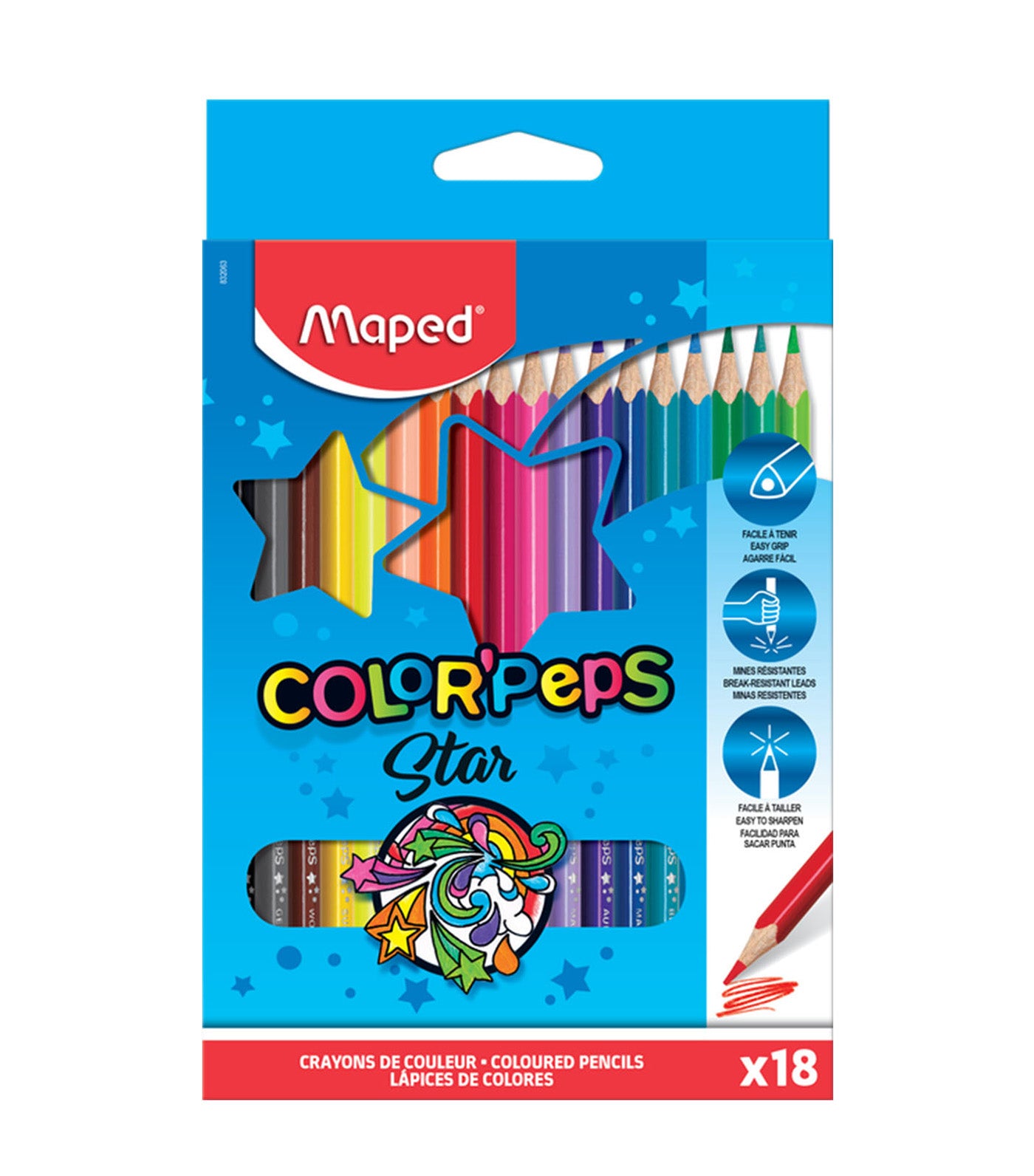 Lot de 18 feutres ultra lavables Color'Peps Long Life - MAPED - Drawin'Kids