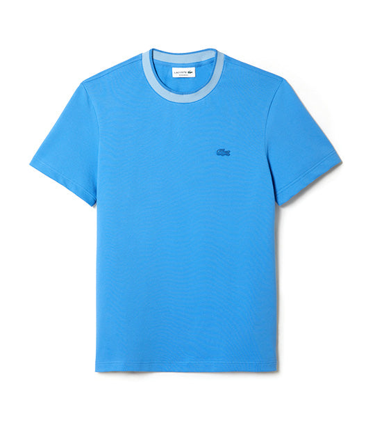 Lacoste Men's Héritage Regular Fit Color-Block Stretch Piqué T-Shirt  Marina/Danube/Samui