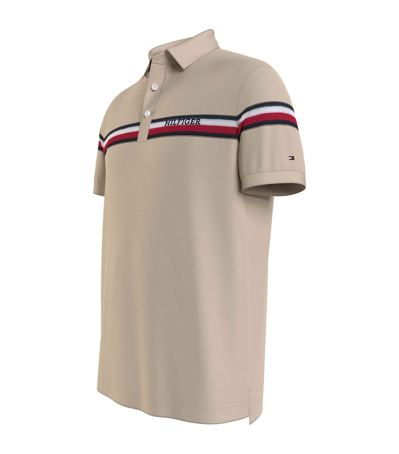 Tommy Hilfiger Men\'s Global Stripe Sleeve Regular Polo Light Gray Heather | Poloshirts