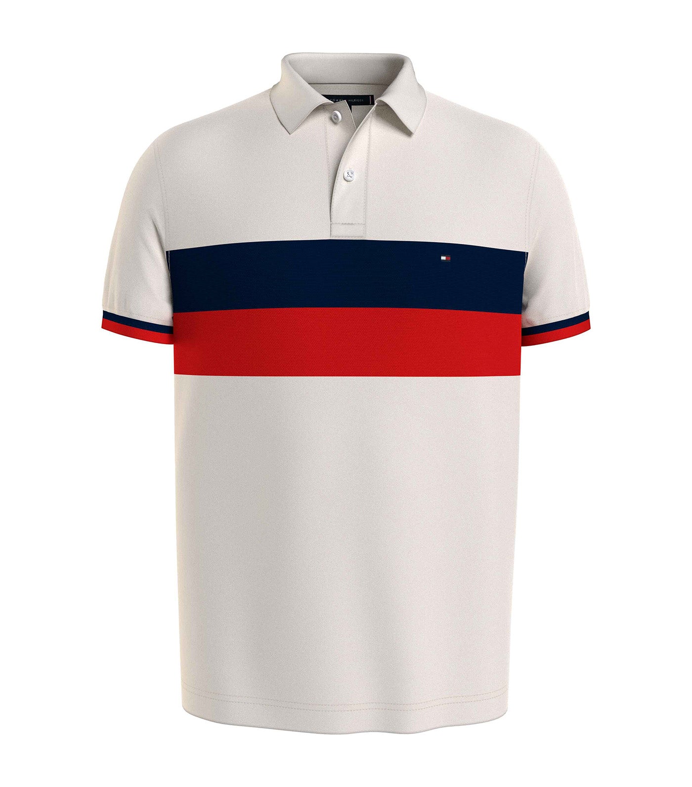 Tommy Hilfiger Men's WCC Small Chest Stripe Regular Fit Polo Desert Sky