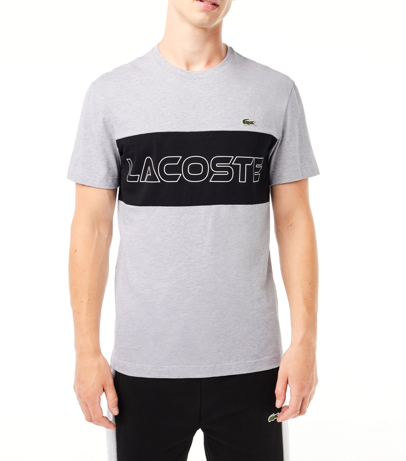 Lacoste Lacoste Regular Printed T-Shirt Fit Colourblock Sequoia/Abysm