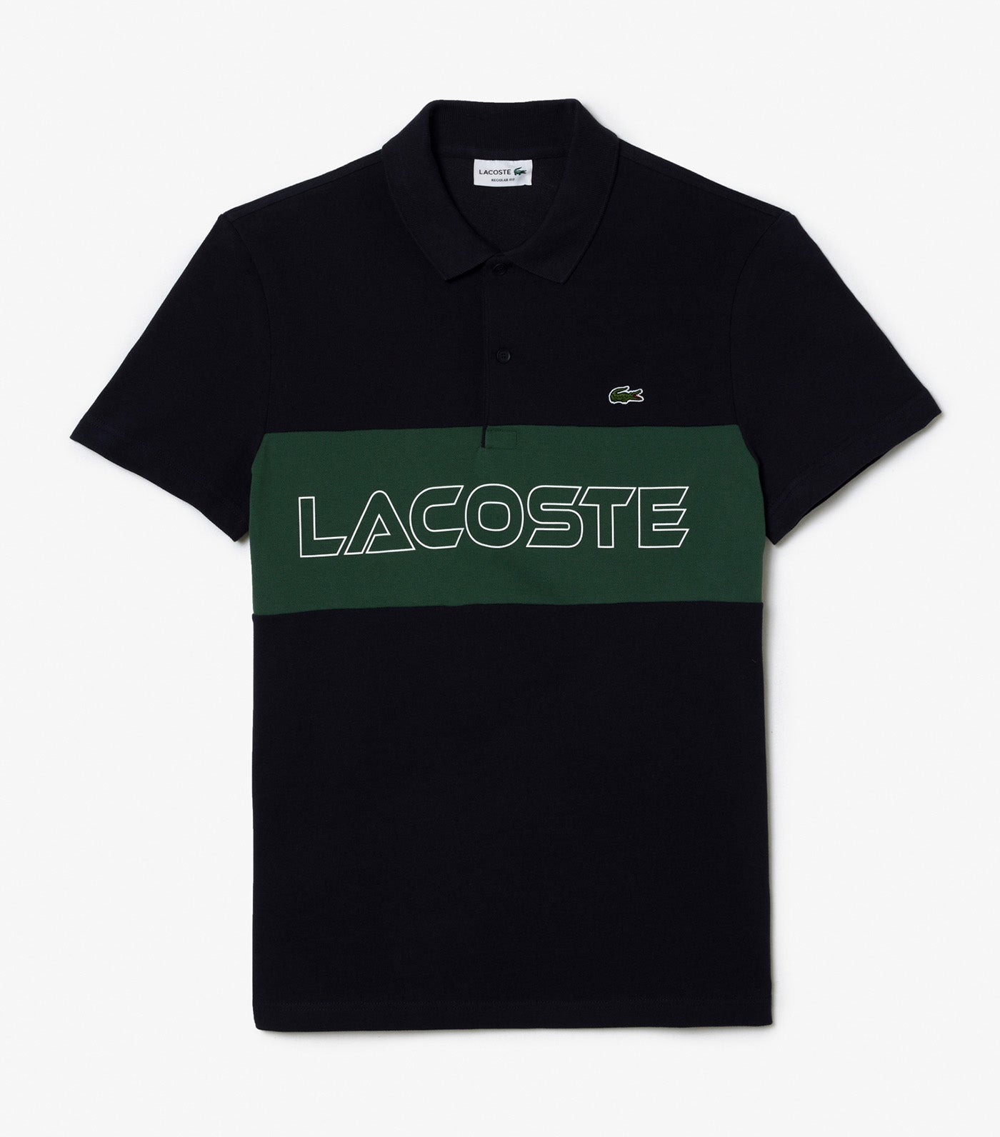 Lacoste Lacoste Regular Fit Printed Colourblock T-Shirt Sequoia/Abysm