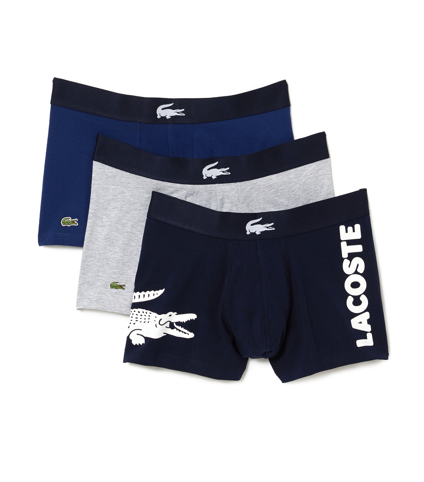 LACOSTE Pack of 3 Colours boxer briefs with nautical stripe. #lacoste  #cloth