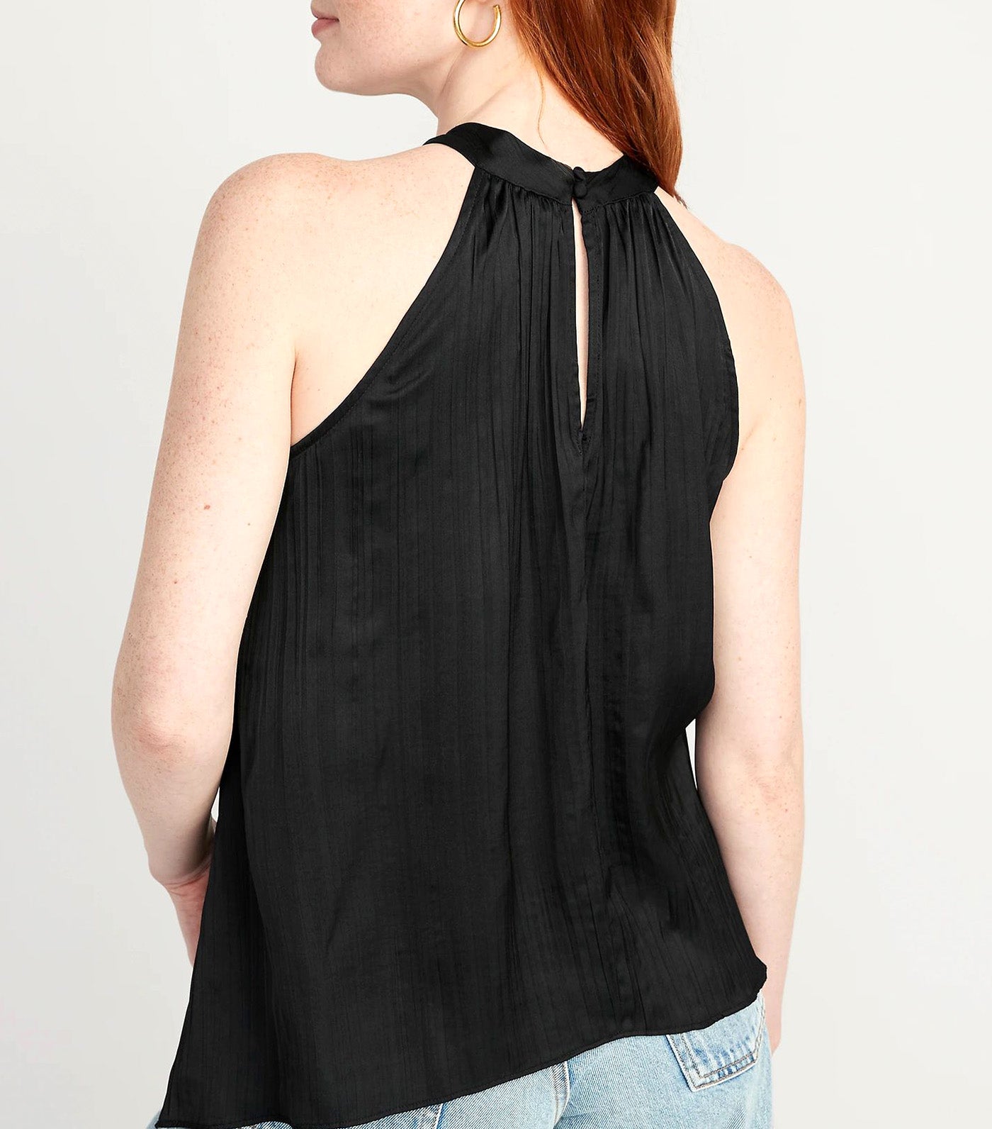 Luxe High-Neck Twist-Back Tank Top