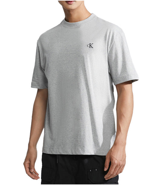 Calvin Klein Relaxed Fit Standard Logo Crewneck T-Shirt Gray