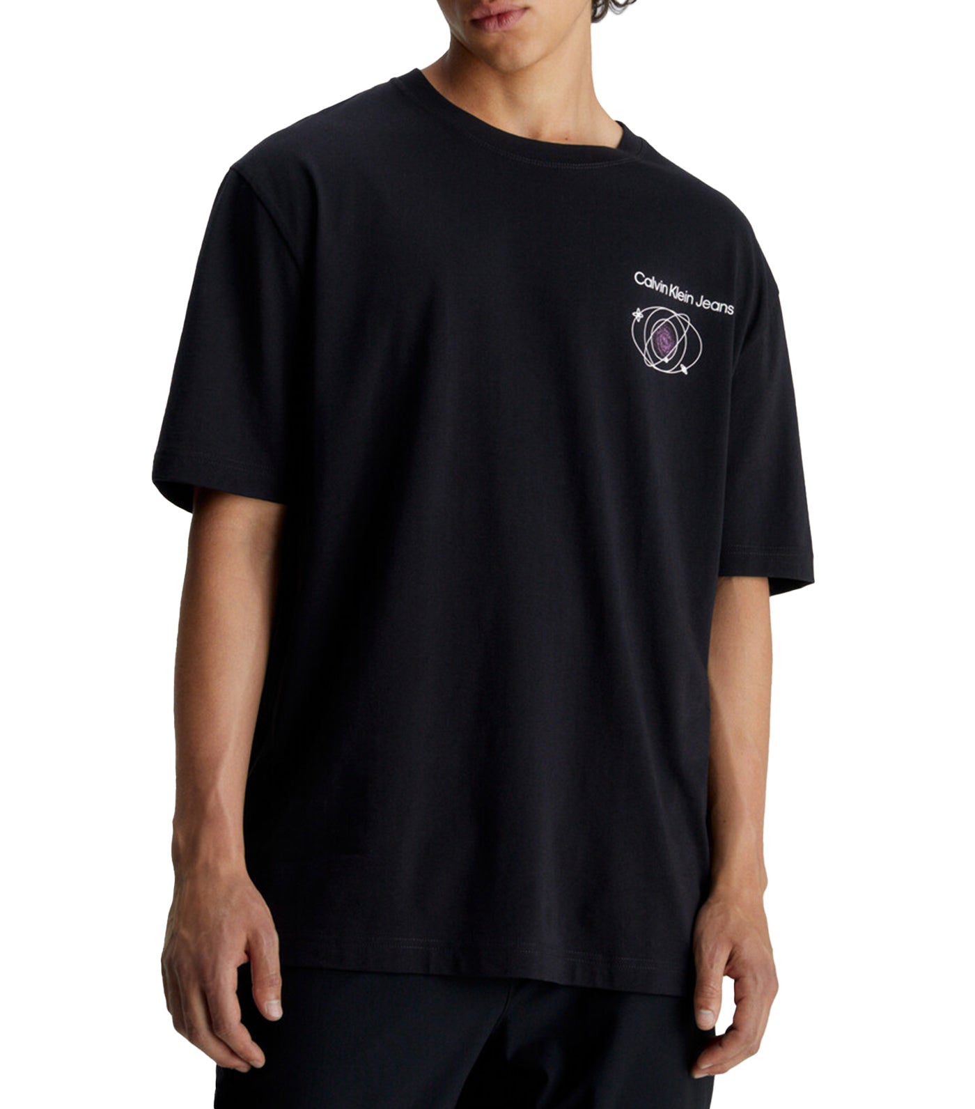 Calvin Klein Regular Fit Solid Crewneck Logo T-Shirt CK Black