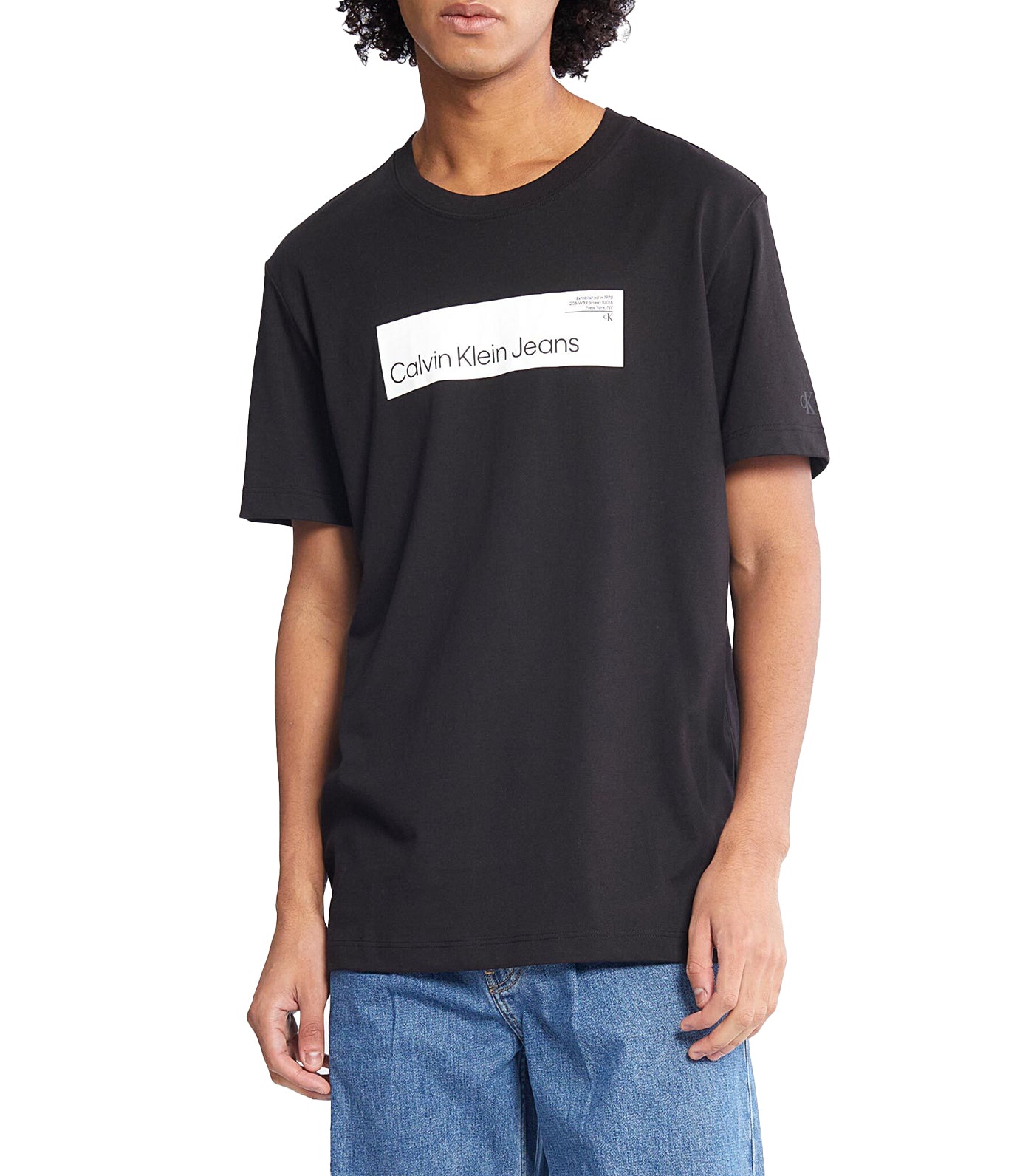 Calvin Klein Embossed Institutional Logo Organic Cotton Tee cK Black