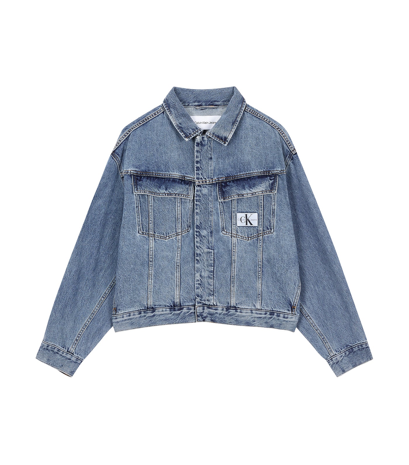 Calvin Klein Sustainable Cropped 90S Denim Jacket Blue