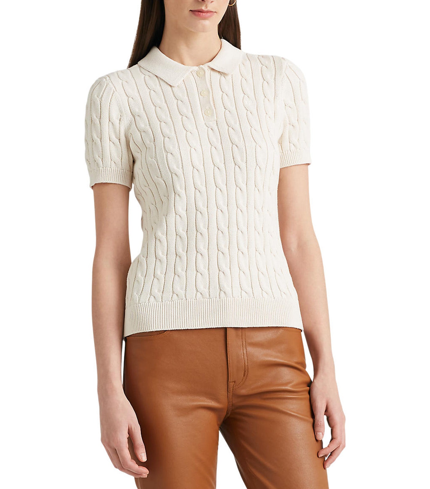 Lauren Ralph Lauren Women's Striped Mockneck Sweater Mascarpone