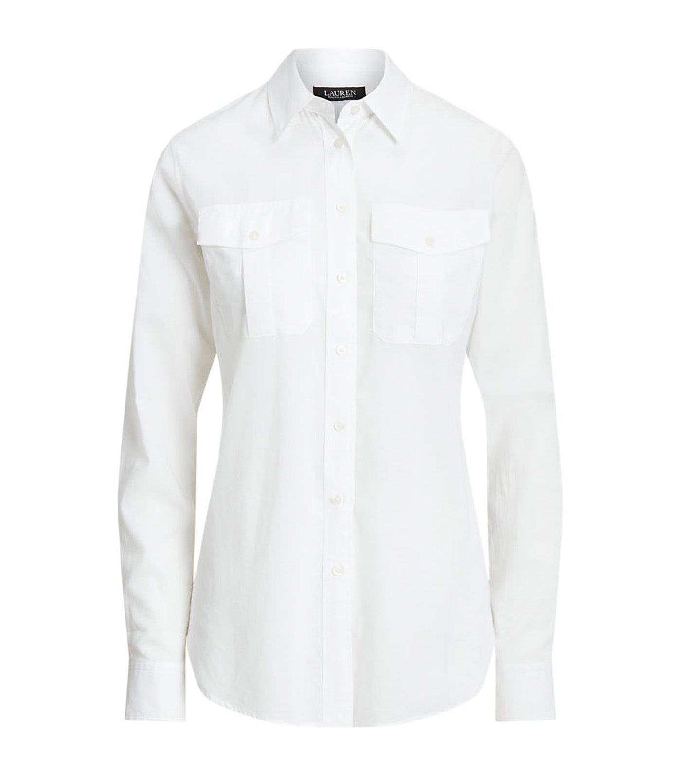 Lauren Ralph Lauren Women's Striped Cotton Broadcloth Shirt Blue/White