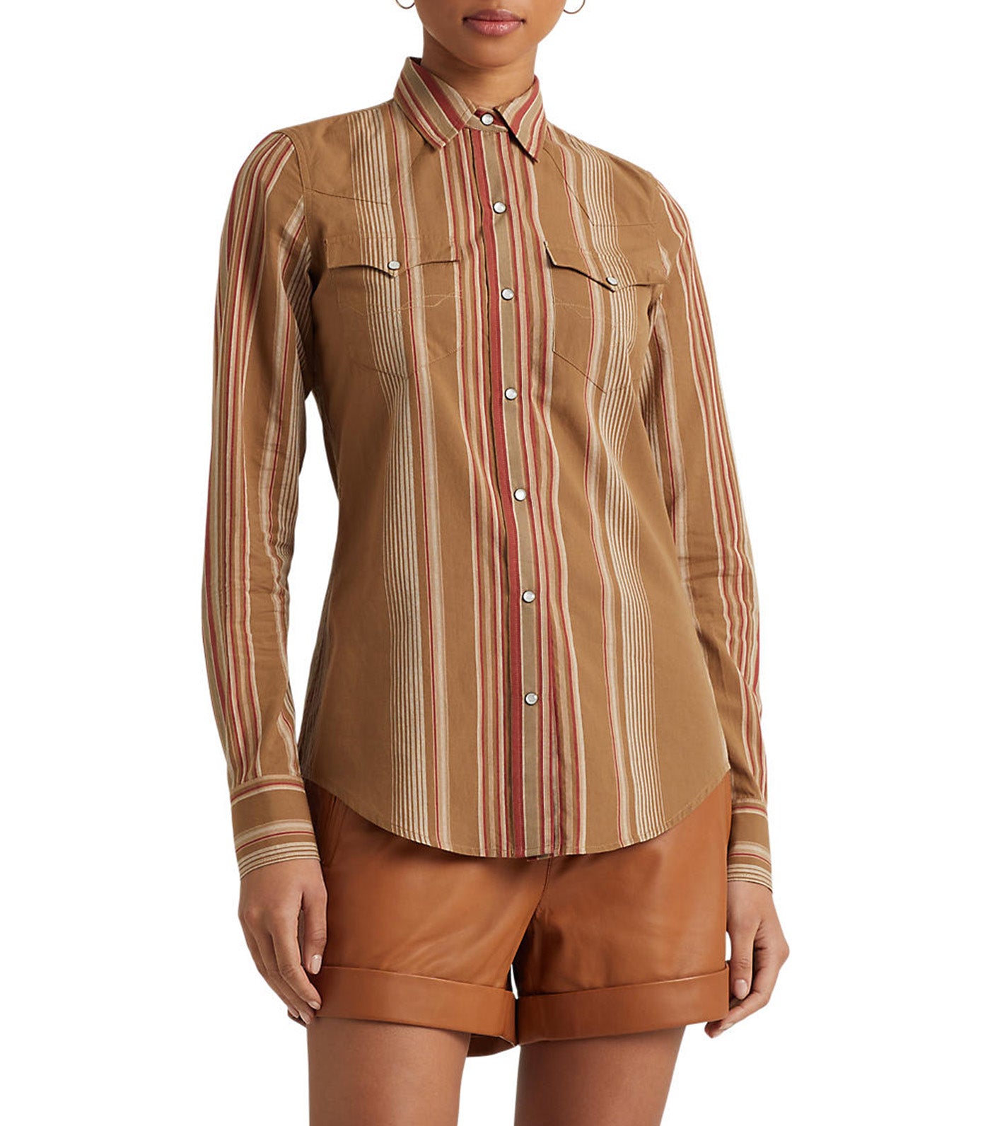 Blouse Top Ralph Lauren Womens Striped Button Up Size XL 100% Cotton - Ruby  Lane