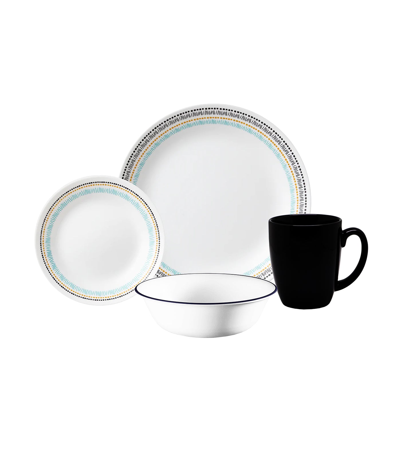 Corelle® Cusco Tableware Set - Black/White, 16 pc - Fry's Food Stores