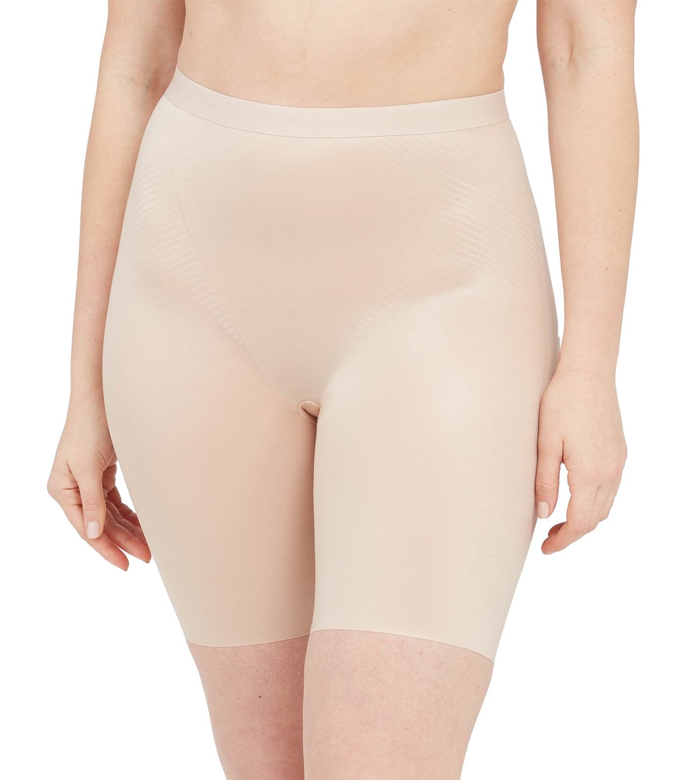 Spanx: Thinstincts® 2.0 Open-Bust Mid-Thigh Champagne Bodysuit - 10235 –  The Vogue Boutique