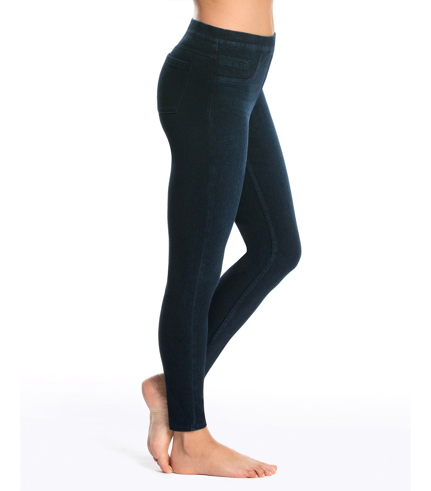 Assets by Spanx Navy Denim Wash Shaping Seamless Leggings Size Small