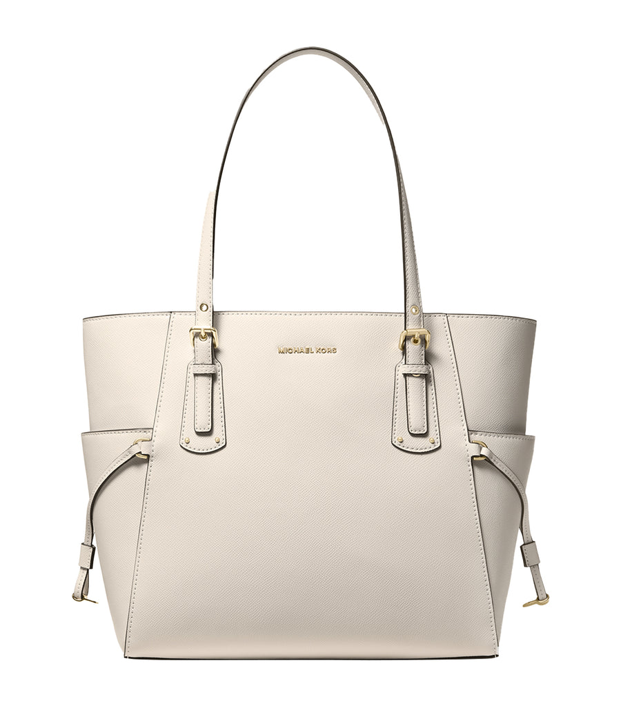 voyager medium crossgrain leather tote by michael kors