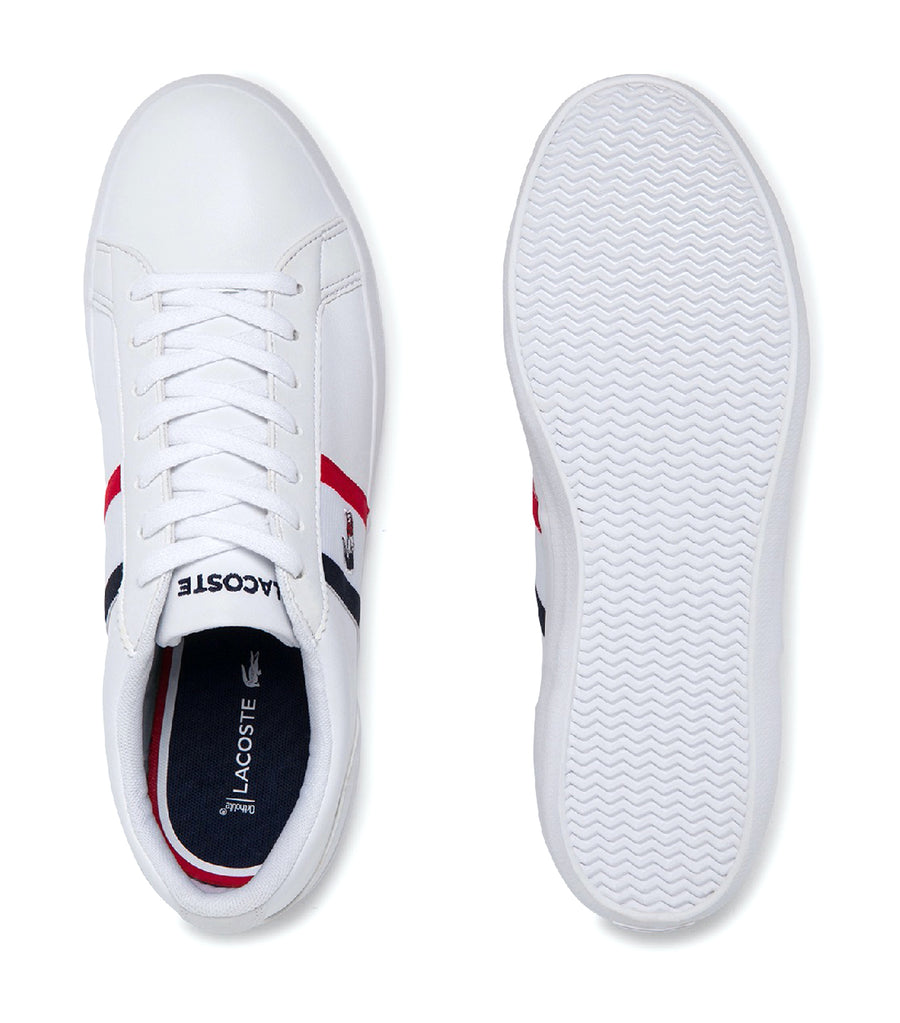 lacoste lerond white red navy