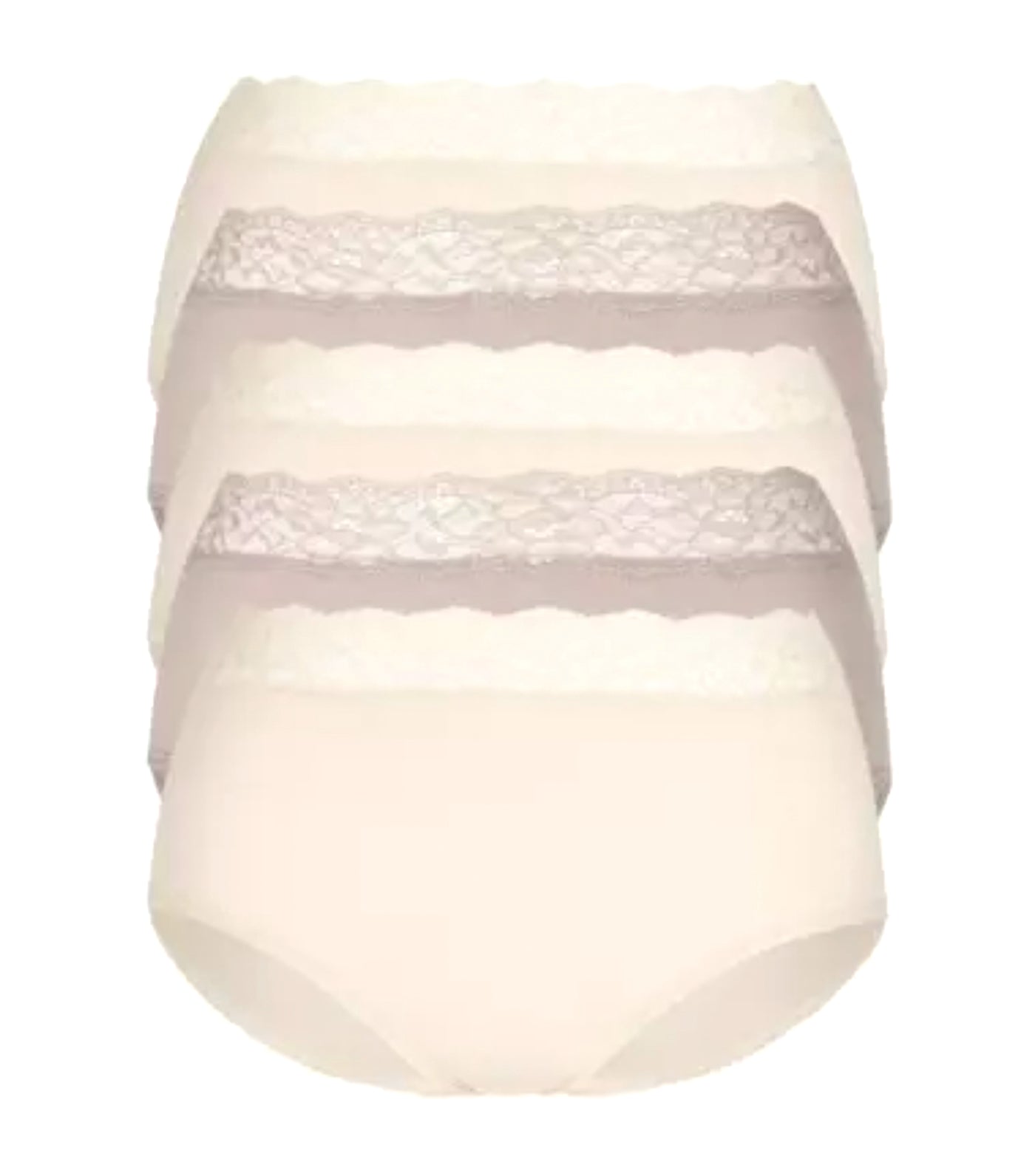 Marks & Spencer 5 Pack Lace Waisted Midi Briefs - Almond Mix