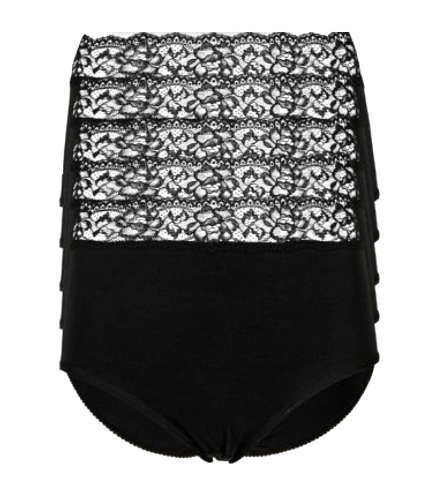 Marks & Spencer 4 Pack Pure Cotton High Leg Knickers - Black