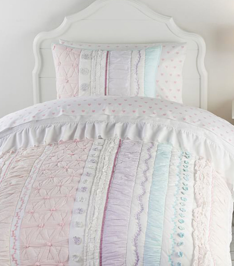 Pottery Barn Kids Bailey Ruffle Reversible Quilt Rustans