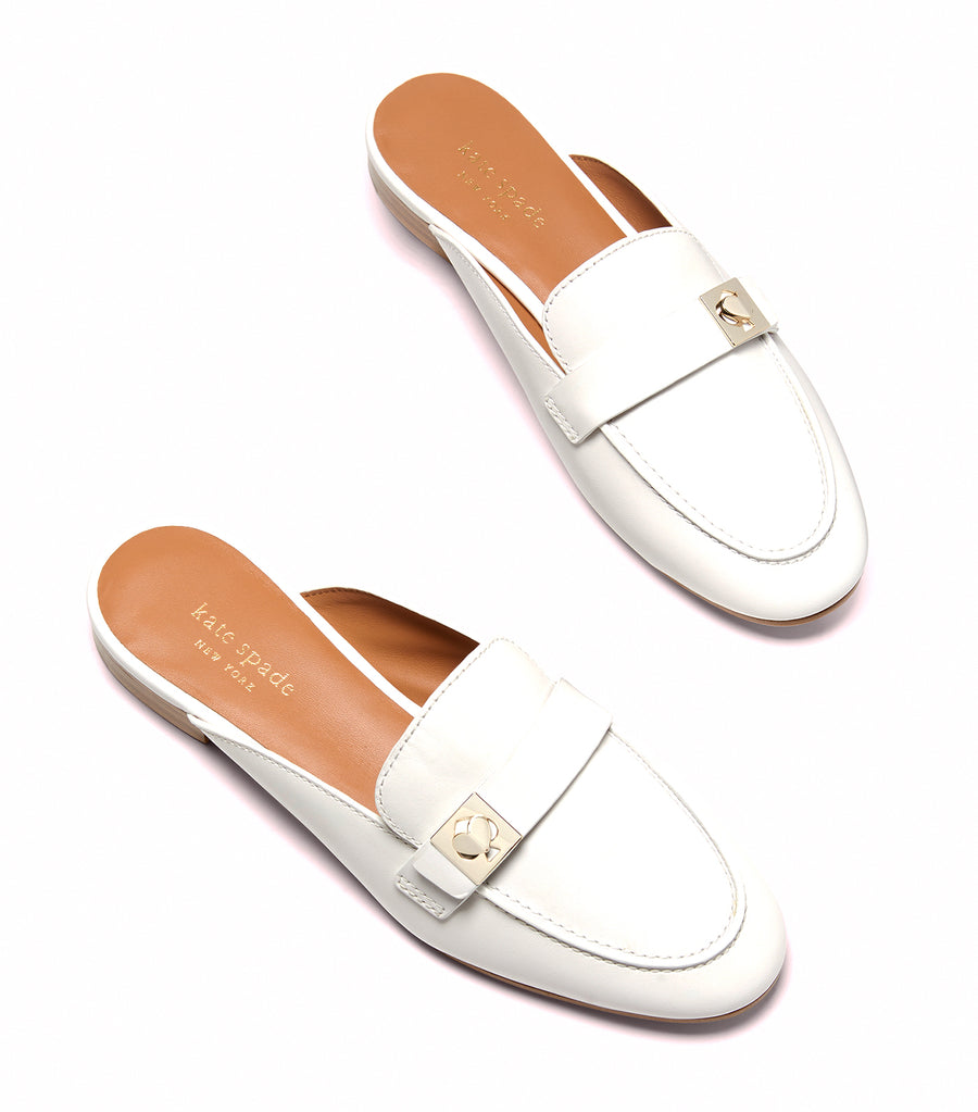 white slide on loafers