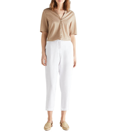 Trousers With Hem Side Slits White