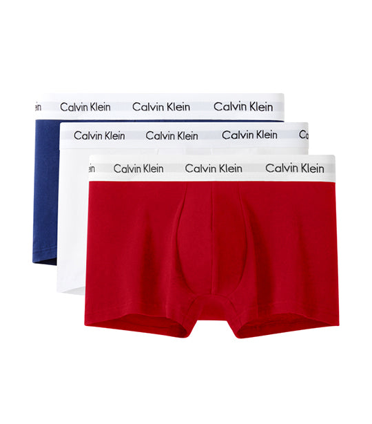 Calvin Klein Modern Cotton Stretch 3 Pack Low Rise Trunk,  PinkandNavyandGrey, Size L