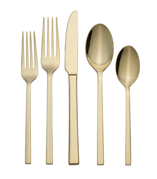 Altin 6 Piece Flatware Set - Black and Gold – Tea + Linen