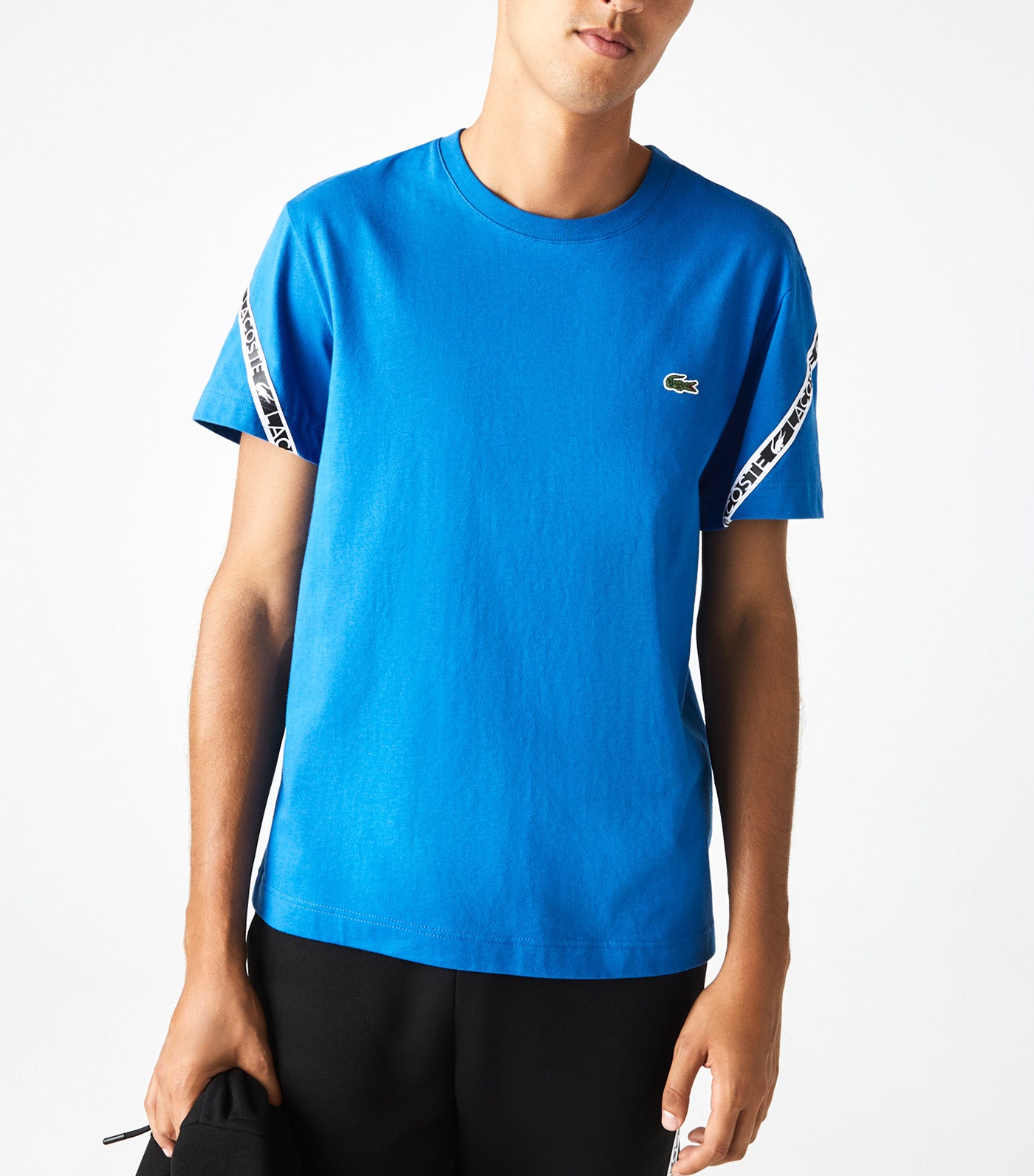 Lacoste Men\'s Héritage Regular Fit Color-Block Stretch Piqué T-Shirt  Marina/Danube/Samui