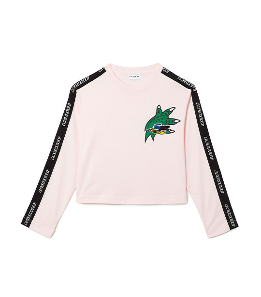 Lacoste Men's Holiday Relaxed Fit Oversized Crocodile T-Shirt Flamingo