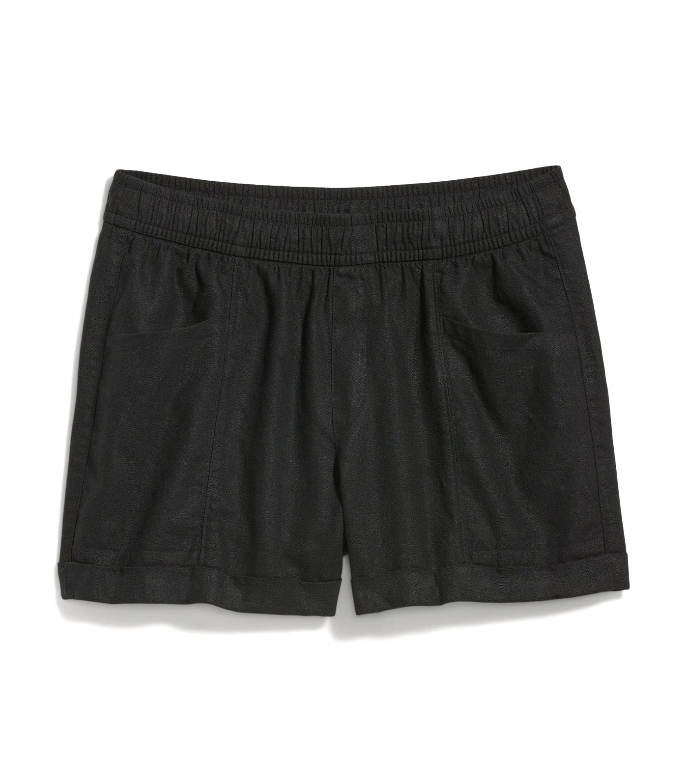 4 Mid Rise Linen-Blend Pull-On Shorts