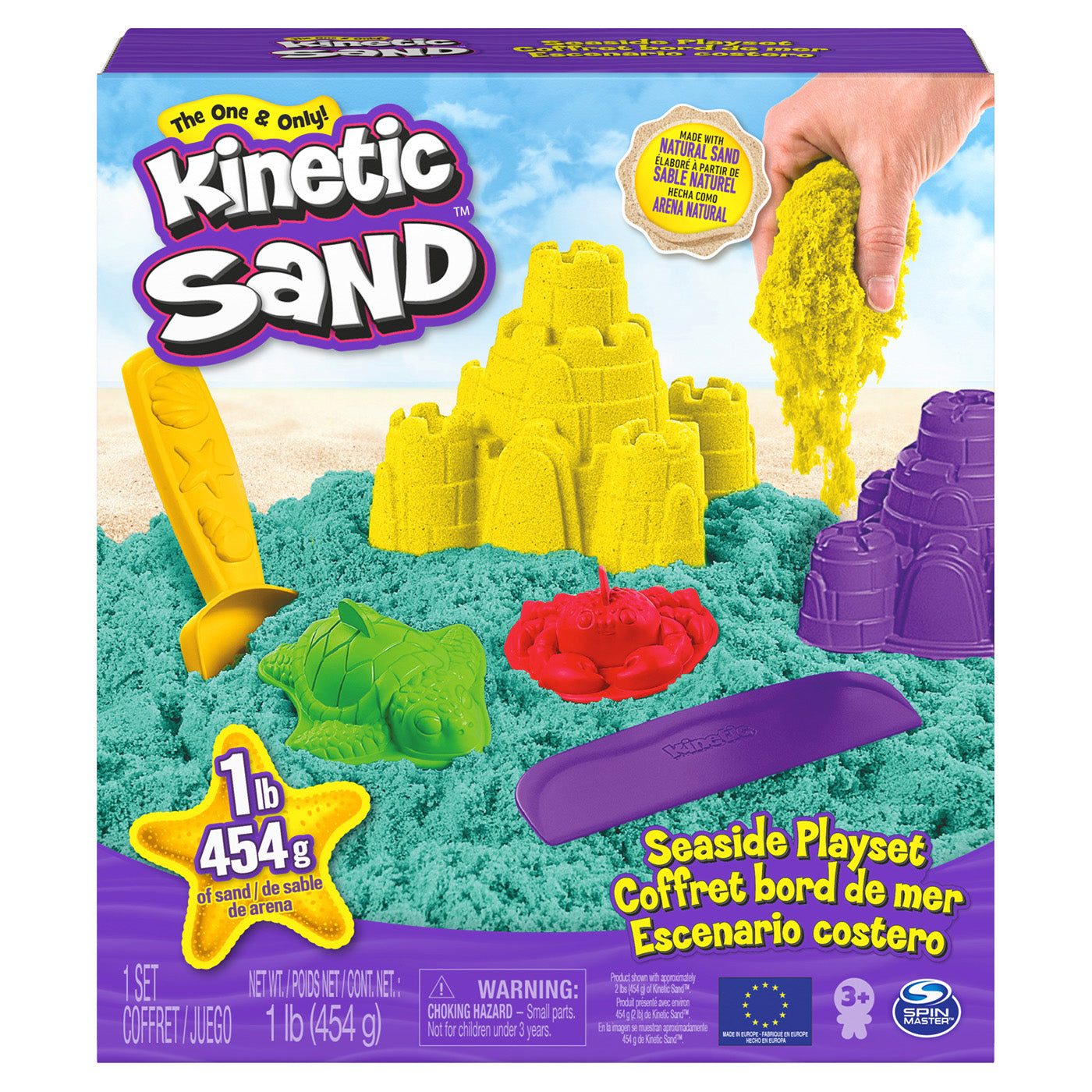 Kinetic Sand FOLDING SANDBOX & Pave and Play Construction Set with