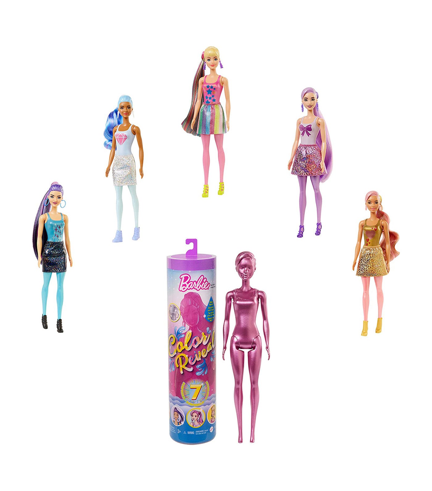 Barbie Color Reveal Glitter! Purple Hair Swaps Doll