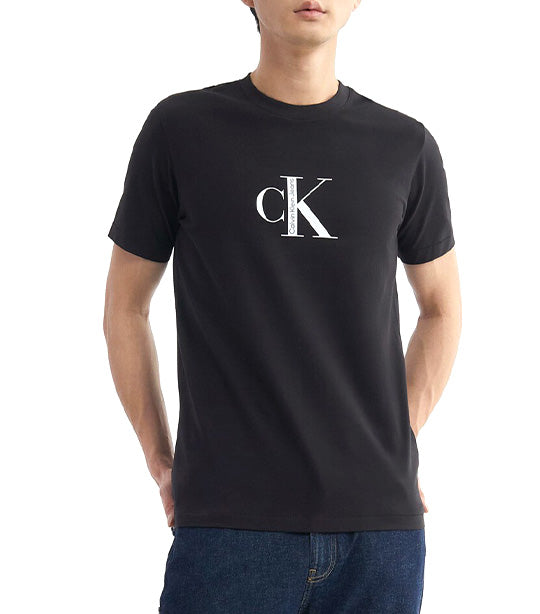 Tee Klein Logo Organic Black Embossed cK Calvin Institutional Cotton