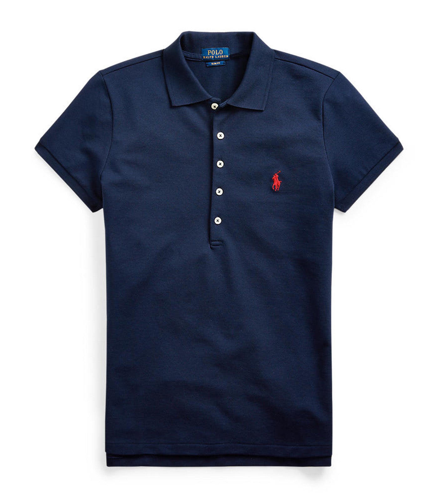 Polo Ralph Lauren Women's Slim Fit Cable-Knit Polo Shirt Navy