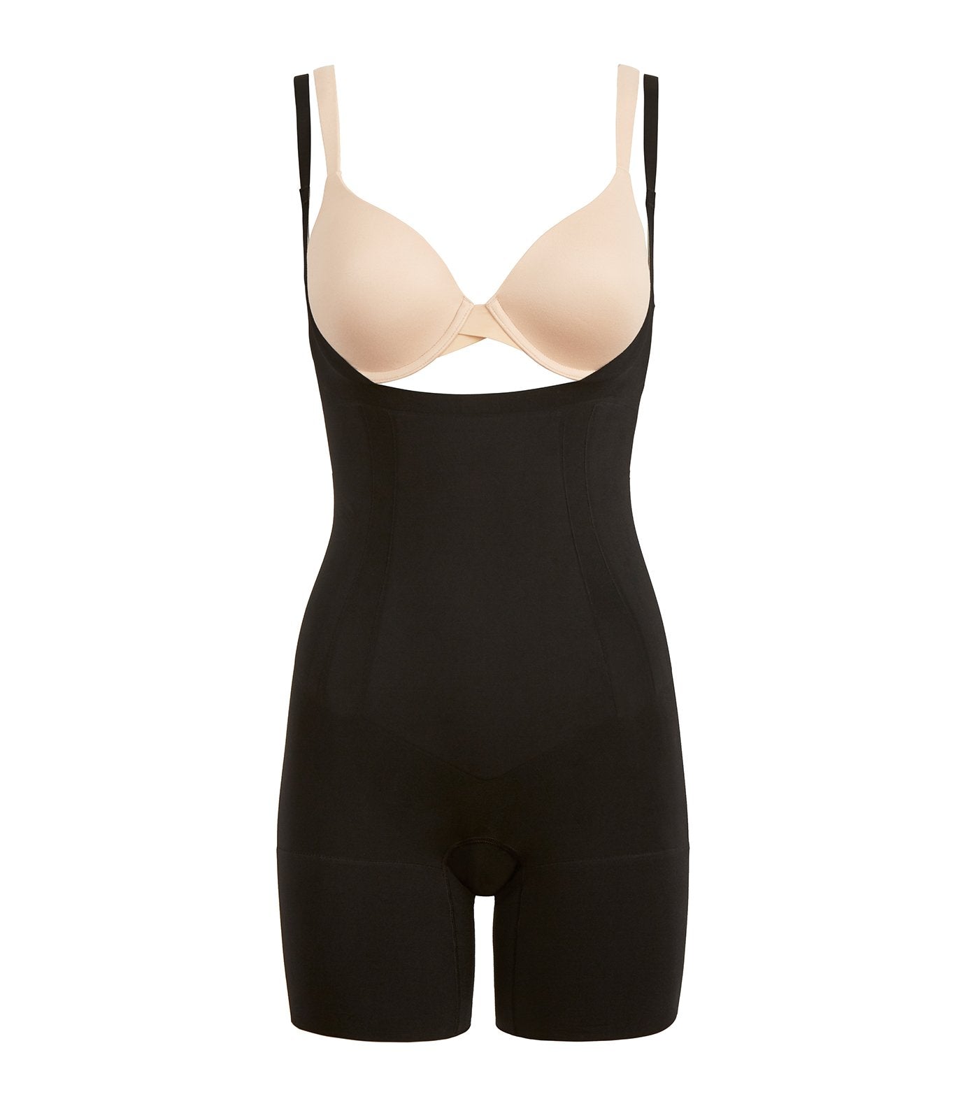 SPANX Everyday Shaping Open-Bust Mid-Thigh Bodysuit Very Black