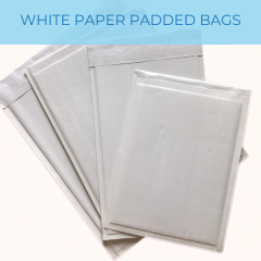 WHITE PAPER PADDED BAG