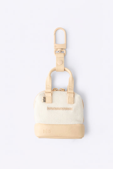 The Micro Weekender Charm in Beige Image 1