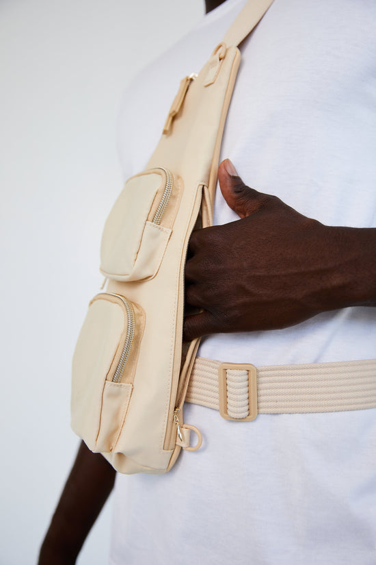 Béis 'The Survival Sling' in Beige - Travel Sling Bag & Designer Sling Bag