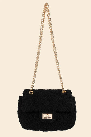 Fame Faux Fur Rectangle Crossbody Bag - Blorenias Boutique 