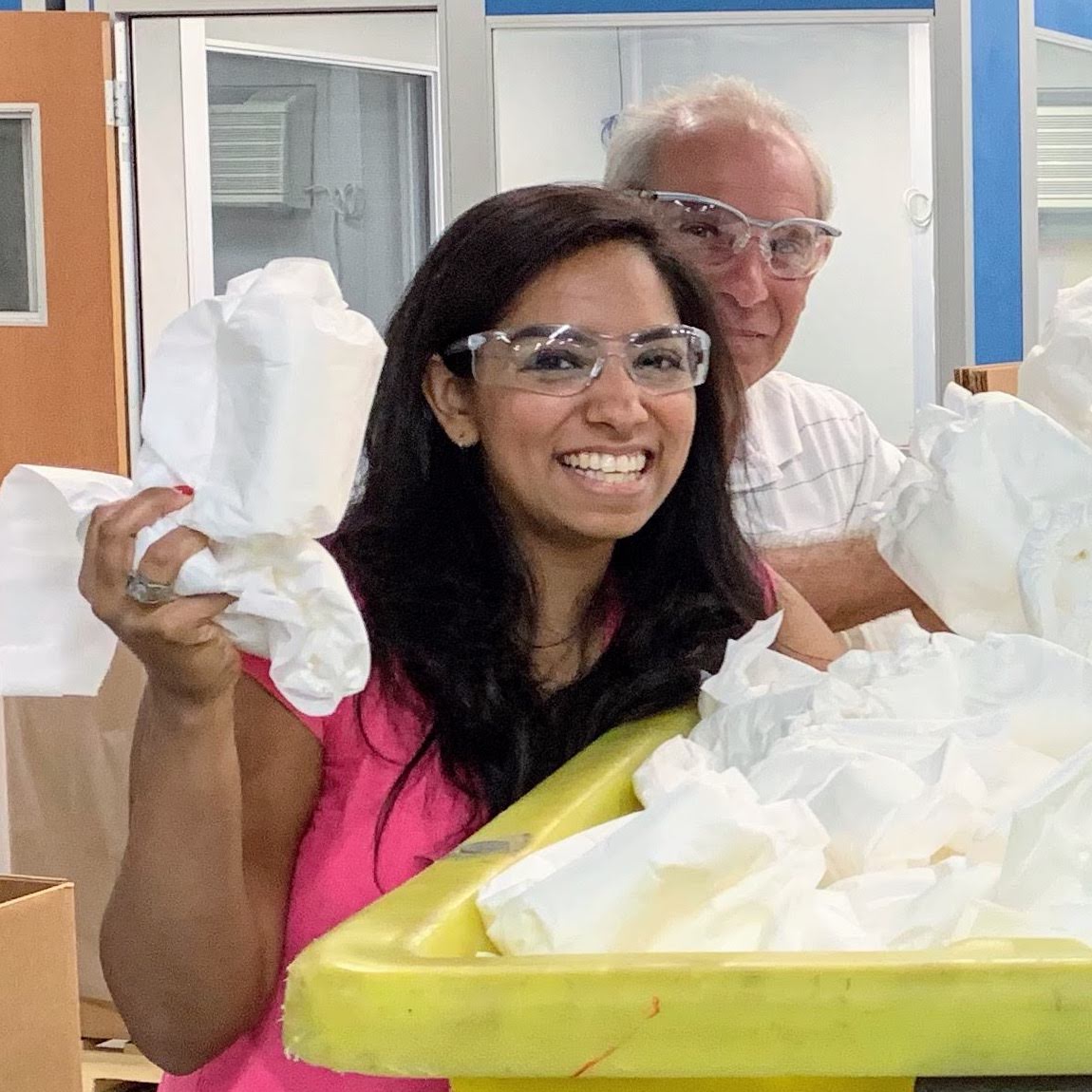 Amrita showing off our first trial run of diapers back in 2019!