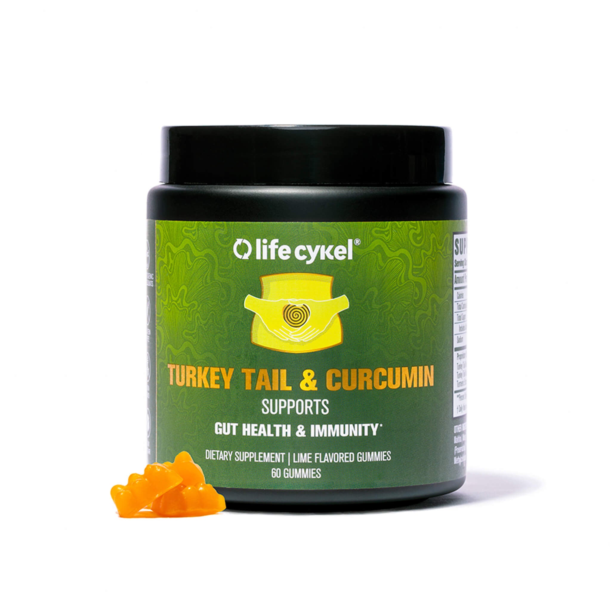 Turkey Tail & Curcumin Gummy Bear Jar (60 gummies) - Life Cykel US product image