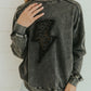 The Slouchy Mineral Washed Pullover- Black